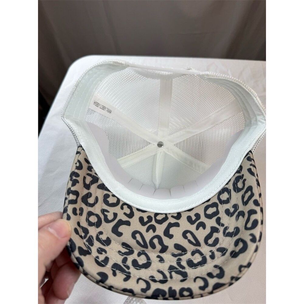 MAMA & MINI Matching Trucker Hats Set Womens One Size White Leopard 2pc - Picture 11 of 12